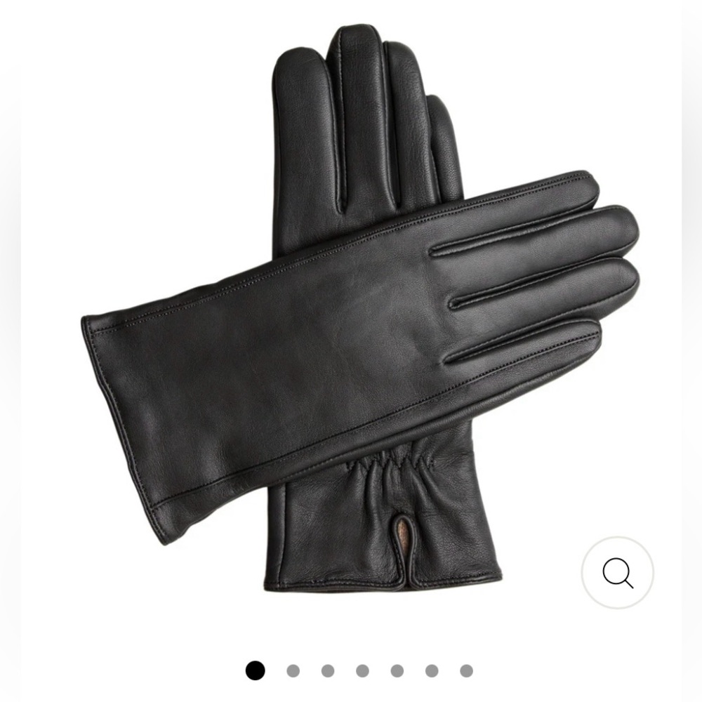 DOWNHOLME Genuine Sheepskin Black Leather Women's Gloves w/ Cashmere Lining